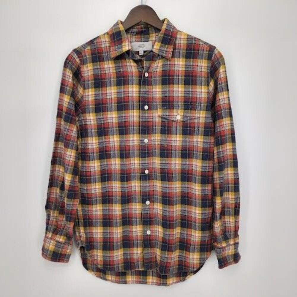Jack Spade Mens Flannel Plaid Button Front Shirt 100% Cotton Size XS